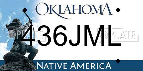 436JML Oklahoma License Plate