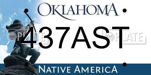437AST Oklahoma License Plate