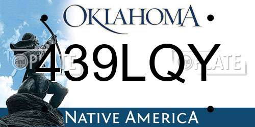 439LQY Oklahoma License Plate