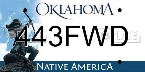 443FWD Oklahoma License Plate