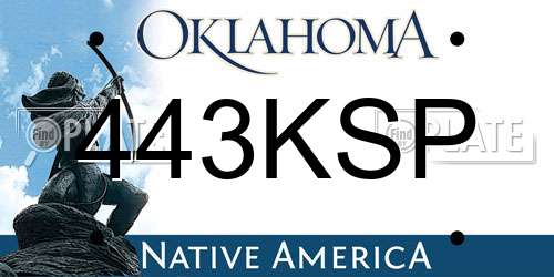 443KSP Oklahoma License Plate