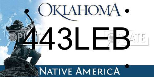 443LEB Oklahoma License Plate
