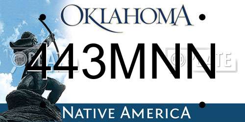 443MNN Oklahoma License Plate