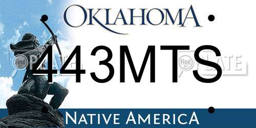 443MTS Oklahoma License Plate
