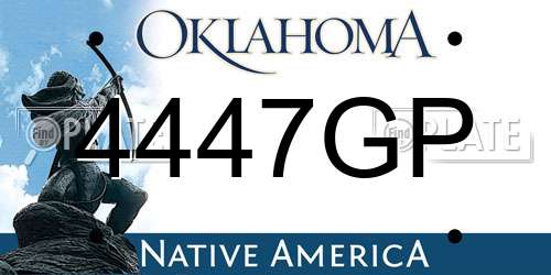 4447GP Oklahoma License Plate