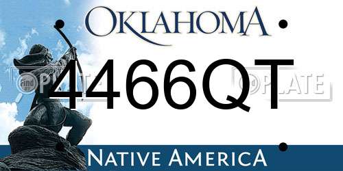 4466QT Oklahoma License Plate