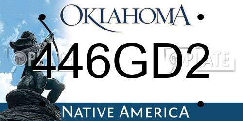 446GD2 Oklahoma License Plate