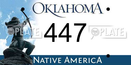 447 Oklahoma License Plate