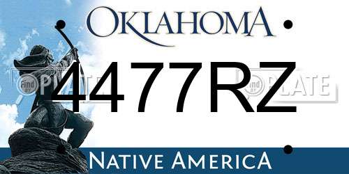 4477RZ Oklahoma License Plate