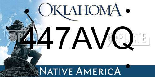 447AVQ Oklahoma License Plate