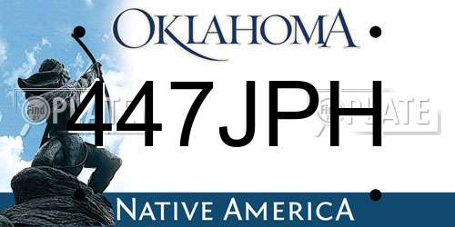 447JPH Oklahoma License Plate