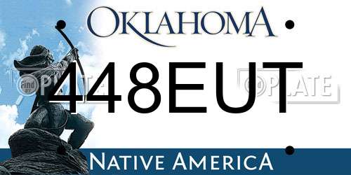 448EUT Oklahoma License Plate