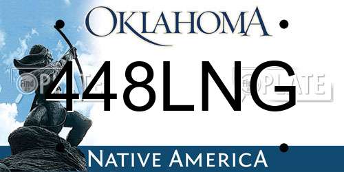 448LNG Oklahoma License Plate