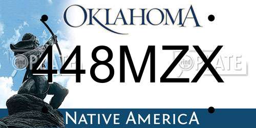 448MZX Oklahoma License Plate