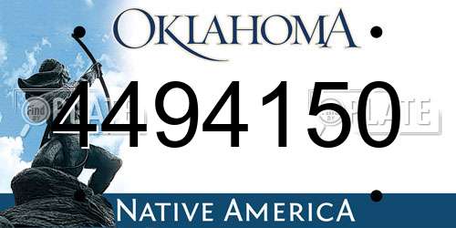 4494150 Oklahoma License Plate
