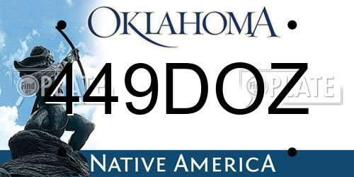 449DOZ Oklahoma License Plate