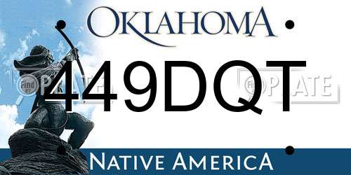 449DQT Oklahoma License Plate