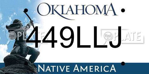 449LLJ Oklahoma License Plate