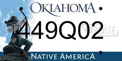 449Q02 Oklahoma License Plate