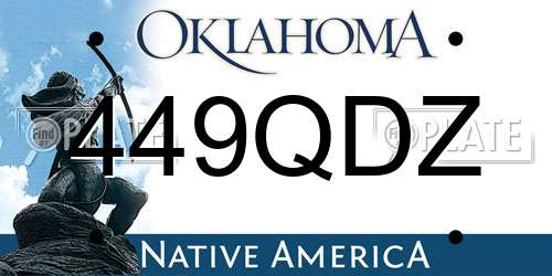 449QDZ Oklahoma License Plate