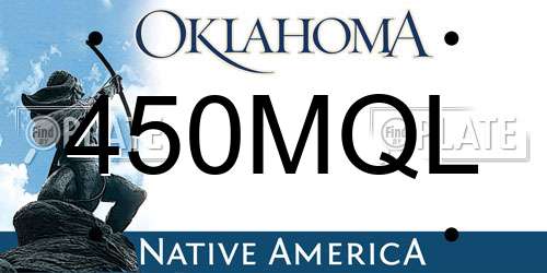450MQL Oklahoma License Plate