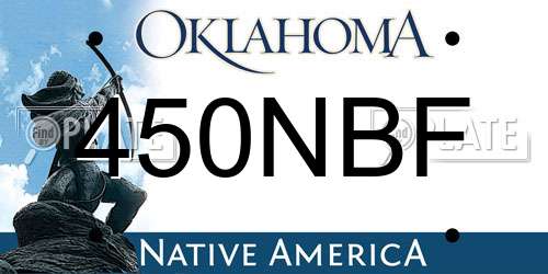 450NBF Oklahoma License Plate