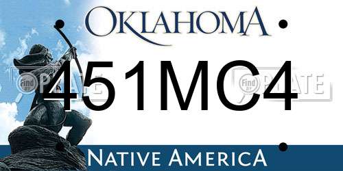 451MC4 Oklahoma License Plate