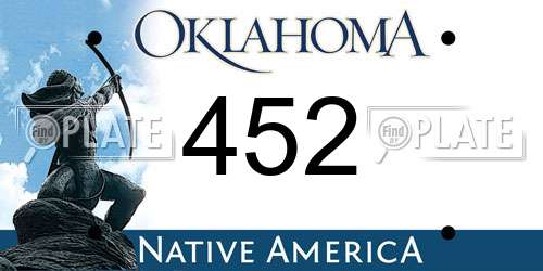 452 Oklahoma License Plate