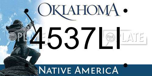 4537LI Oklahoma License Plate