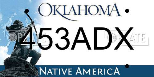 453ADX Oklahoma License Plate