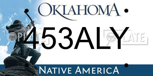 453ALY Oklahoma License Plate
