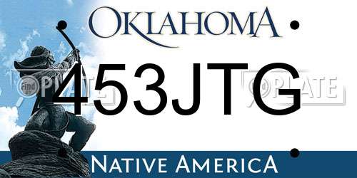 453JTG Oklahoma License Plate