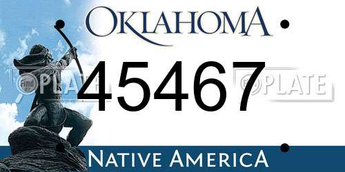 45467 Oklahoma License Plate