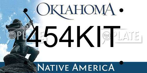454KIT Oklahoma License Plate