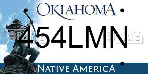 454LMN Oklahoma License Plate