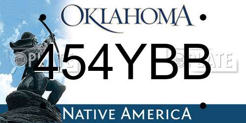 454YBB Oklahoma License Plate