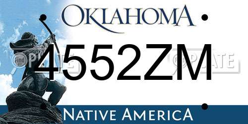 4552ZM Oklahoma License Plate