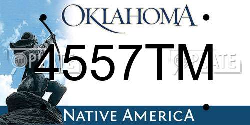 4557TM Oklahoma License Plate