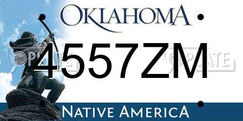 4557ZM Oklahoma License Plate