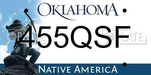 455QSF Oklahoma License Plate