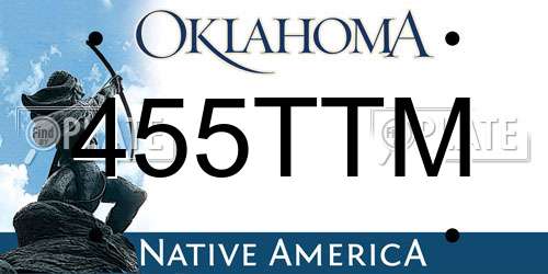 455TTM Oklahoma License Plate