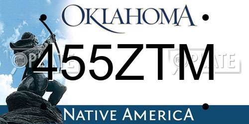 455ZTM Oklahoma License Plate