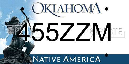 455ZZM Oklahoma License Plate