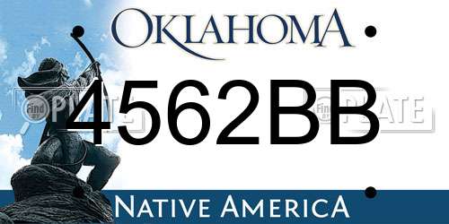 4562BB Oklahoma License Plate