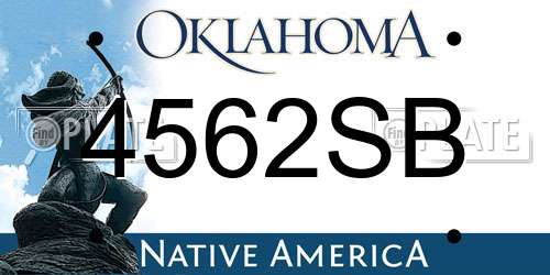 4562SB Oklahoma License Plate