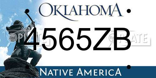 4565ZB Oklahoma License Plate