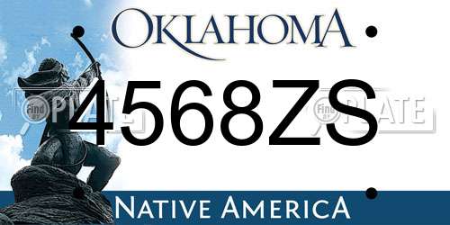 4568ZS Oklahoma License Plate