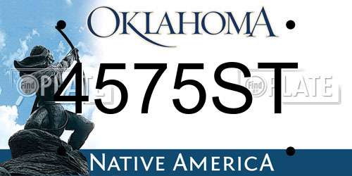 4575ST Oklahoma License Plate