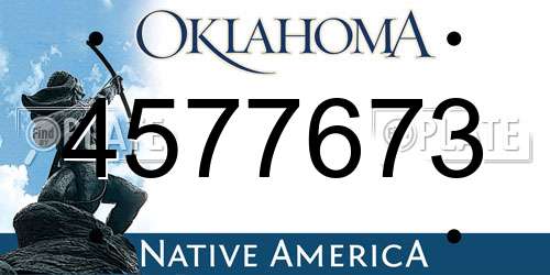 4577673 Oklahoma License Plate
