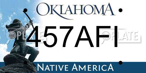 457AFI Oklahoma License Plate